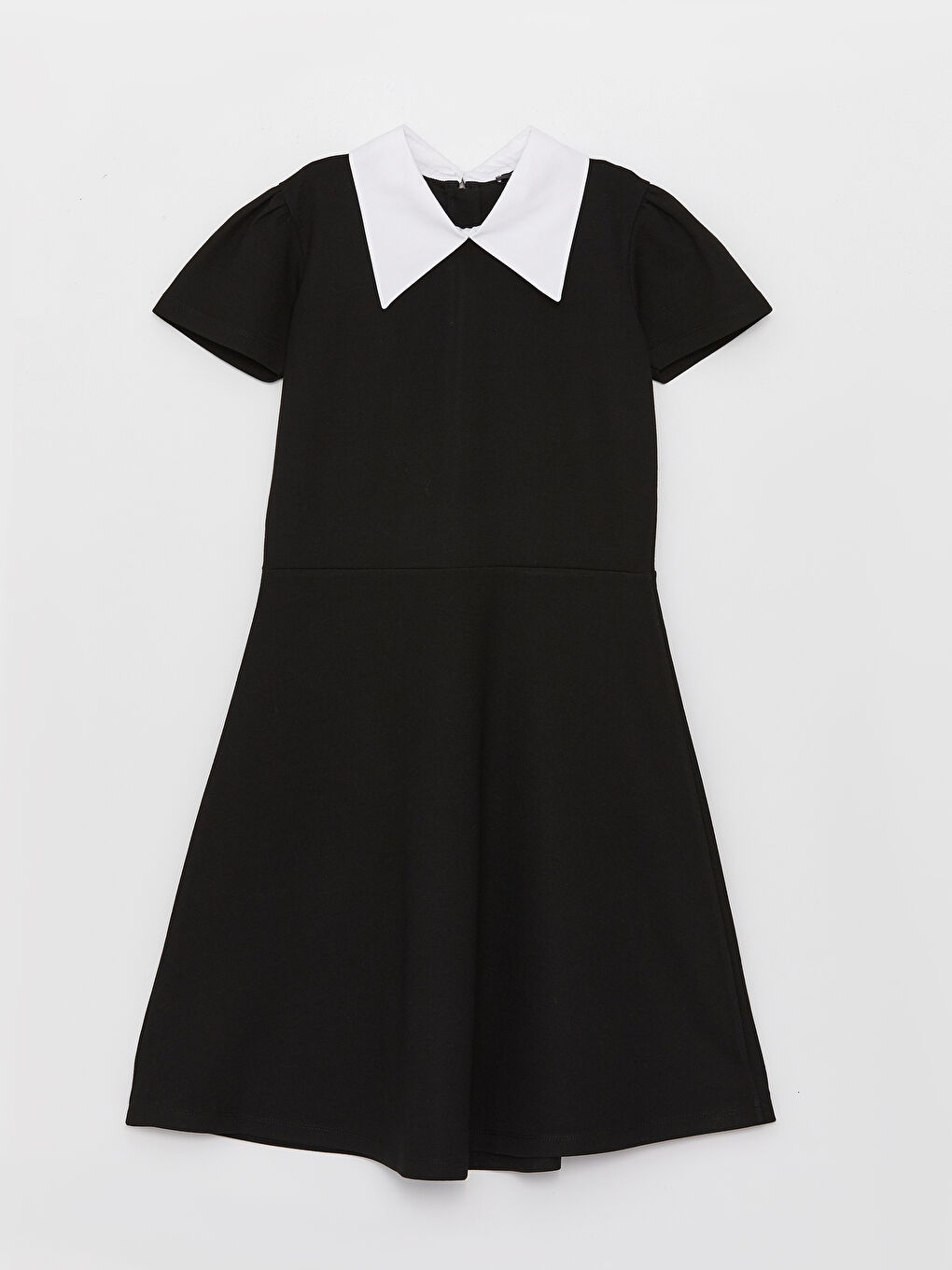 LCW Kids Shirt Neck Basic Short Sleeve Girl Dress -S3IC07Z4-CVL