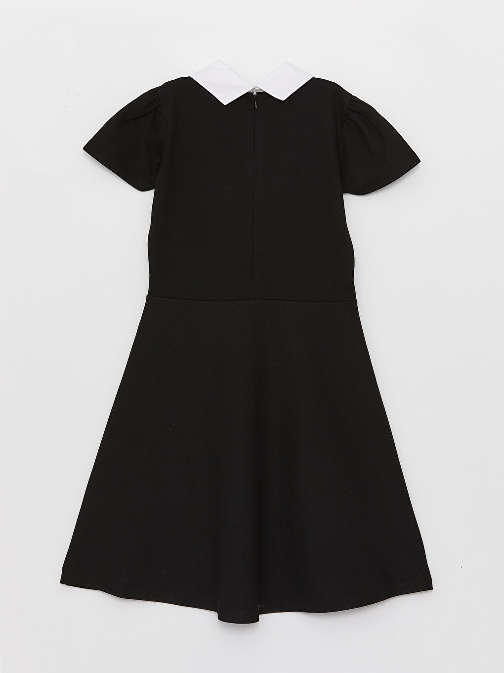 LCW Kids Shirt Neck Basic Short Sleeve Girl Dress -S3IC07Z4-CVL