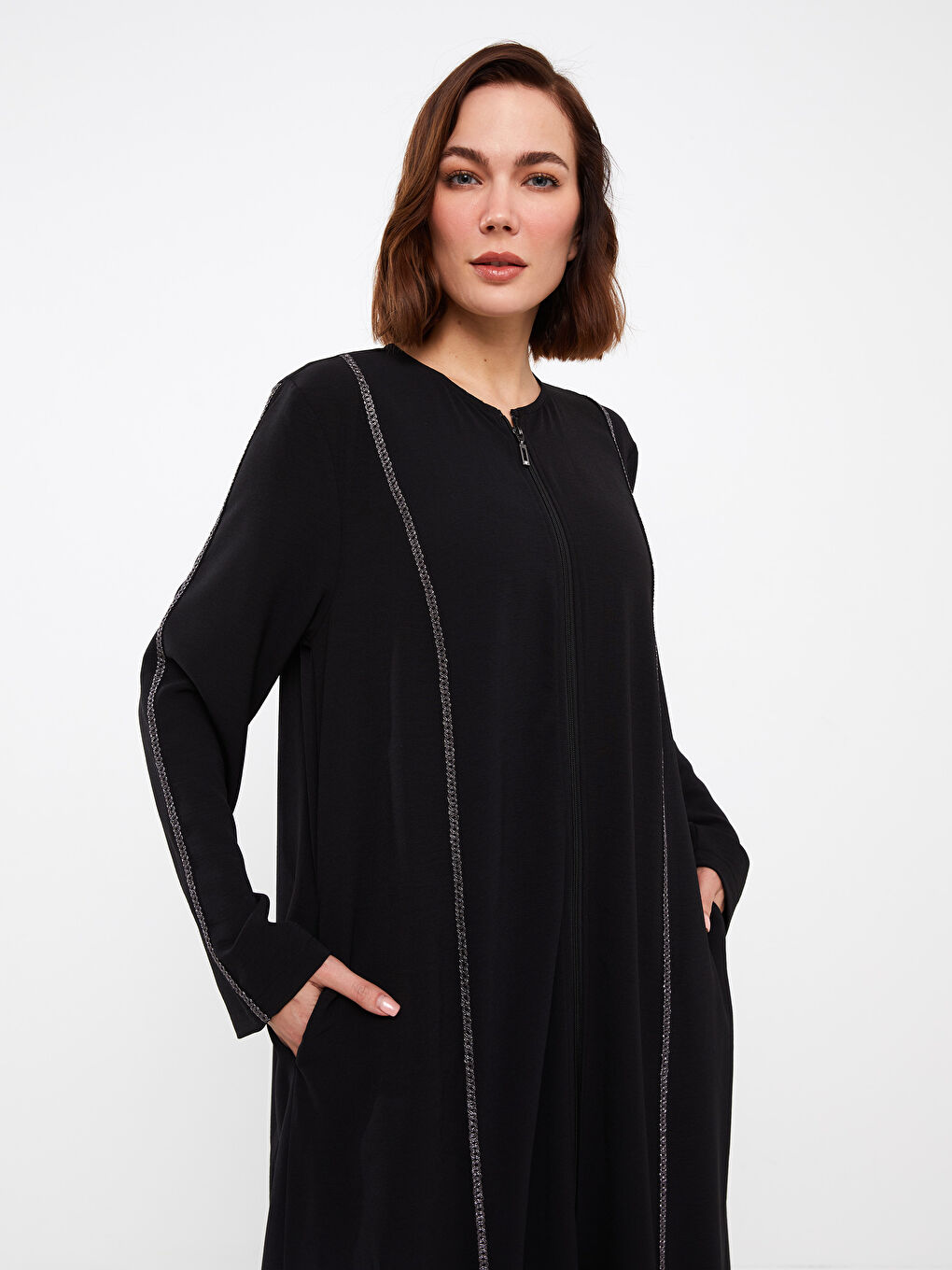 Crew Neck Regular Long Sleeve Women's Abaya -S3IC19Z8-CVL
