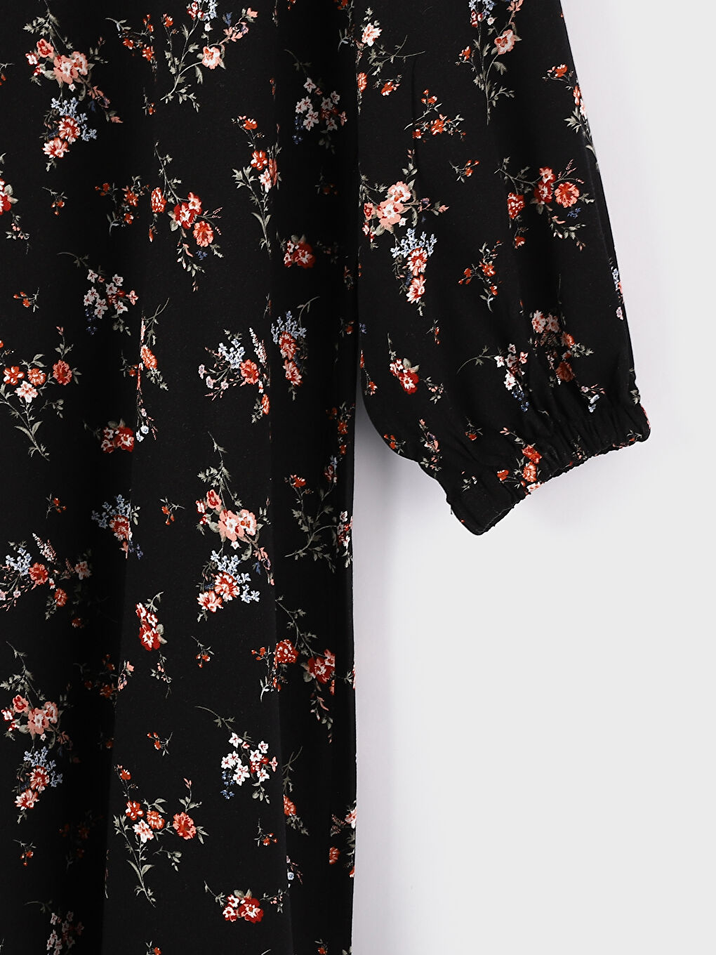 Women's Crew Neck Patterned Long Sleeve Dress-3