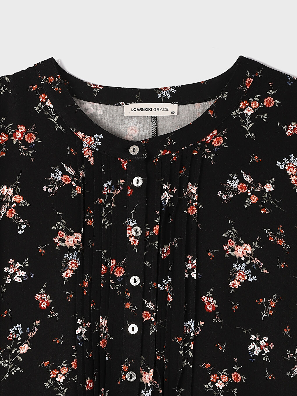 Women's Crew Neck Patterned Long Sleeve Dress-2