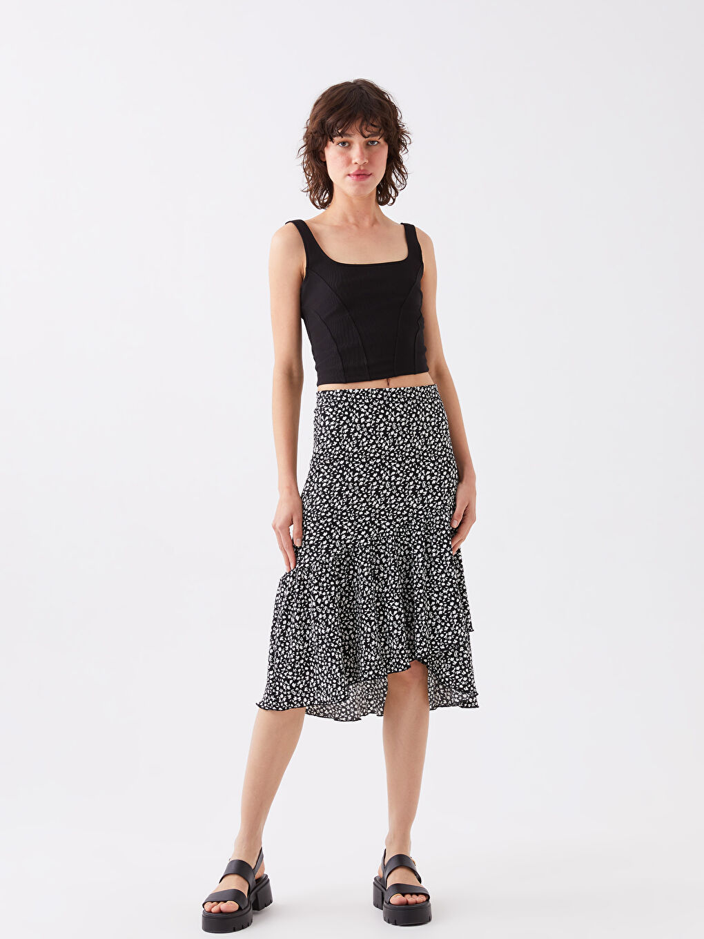 Elasticated Waist Patterned Women's Skirt