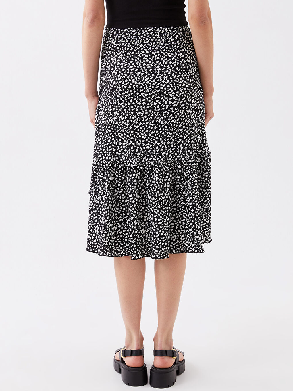 Elasticated Waist Patterned Women's Skirt-4