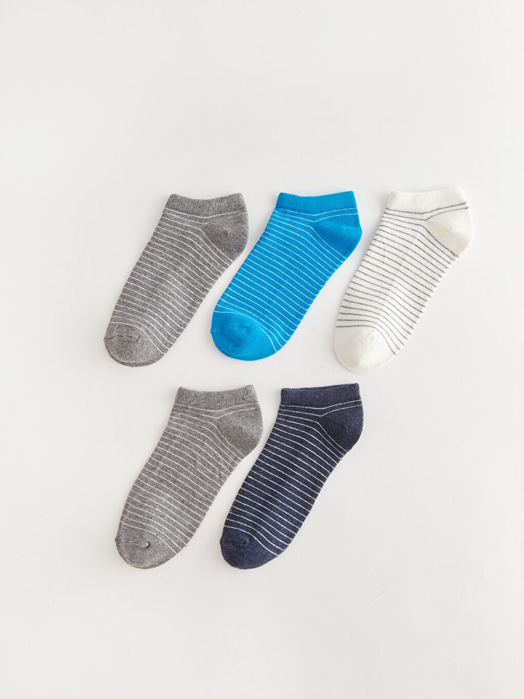 Striped Boys' Trainer Socks 5 Pack