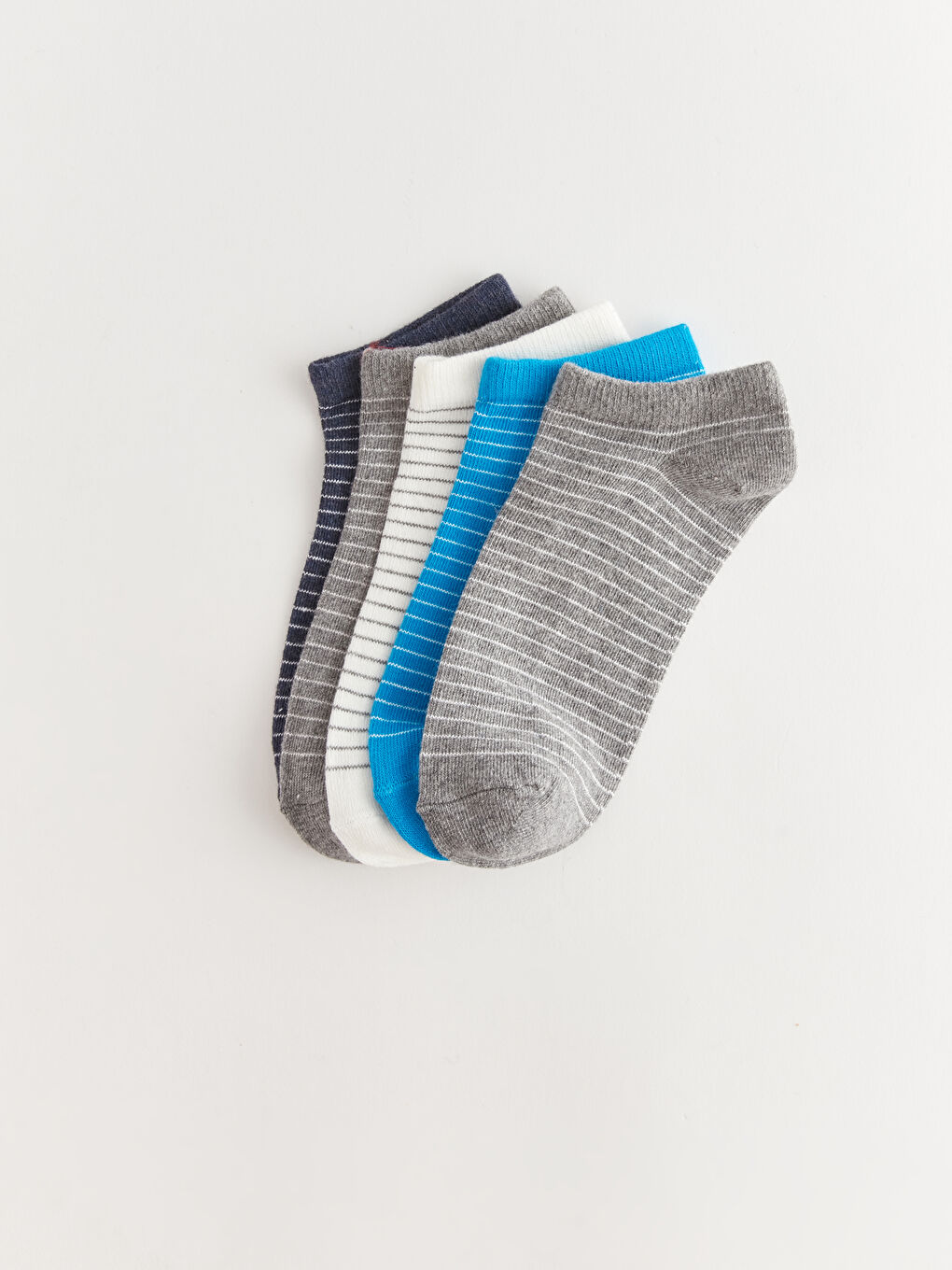 Striped Boys' Trainer Socks 5 Pack-1