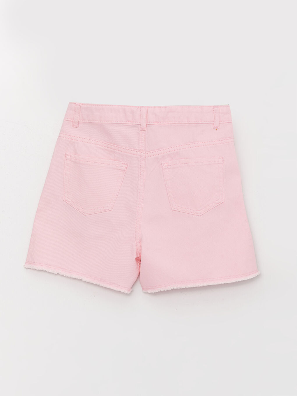 Pembe Basic Gabardin Kız Çocuk Şort-3