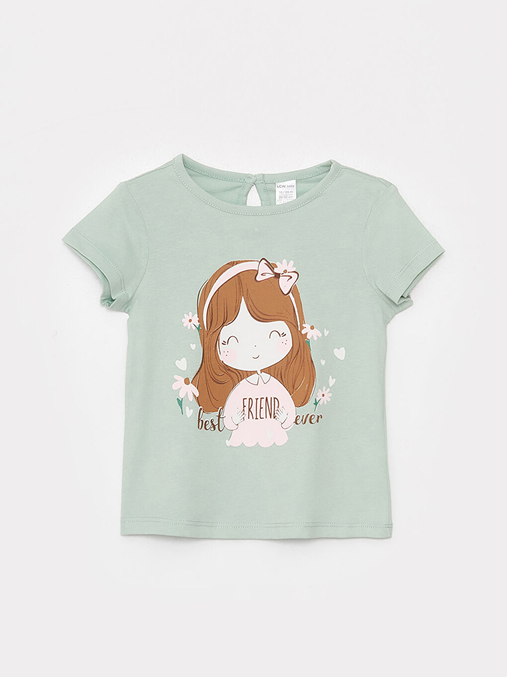 Crew Neck Printed Baby Girls T-Shirt 2 Pack-1