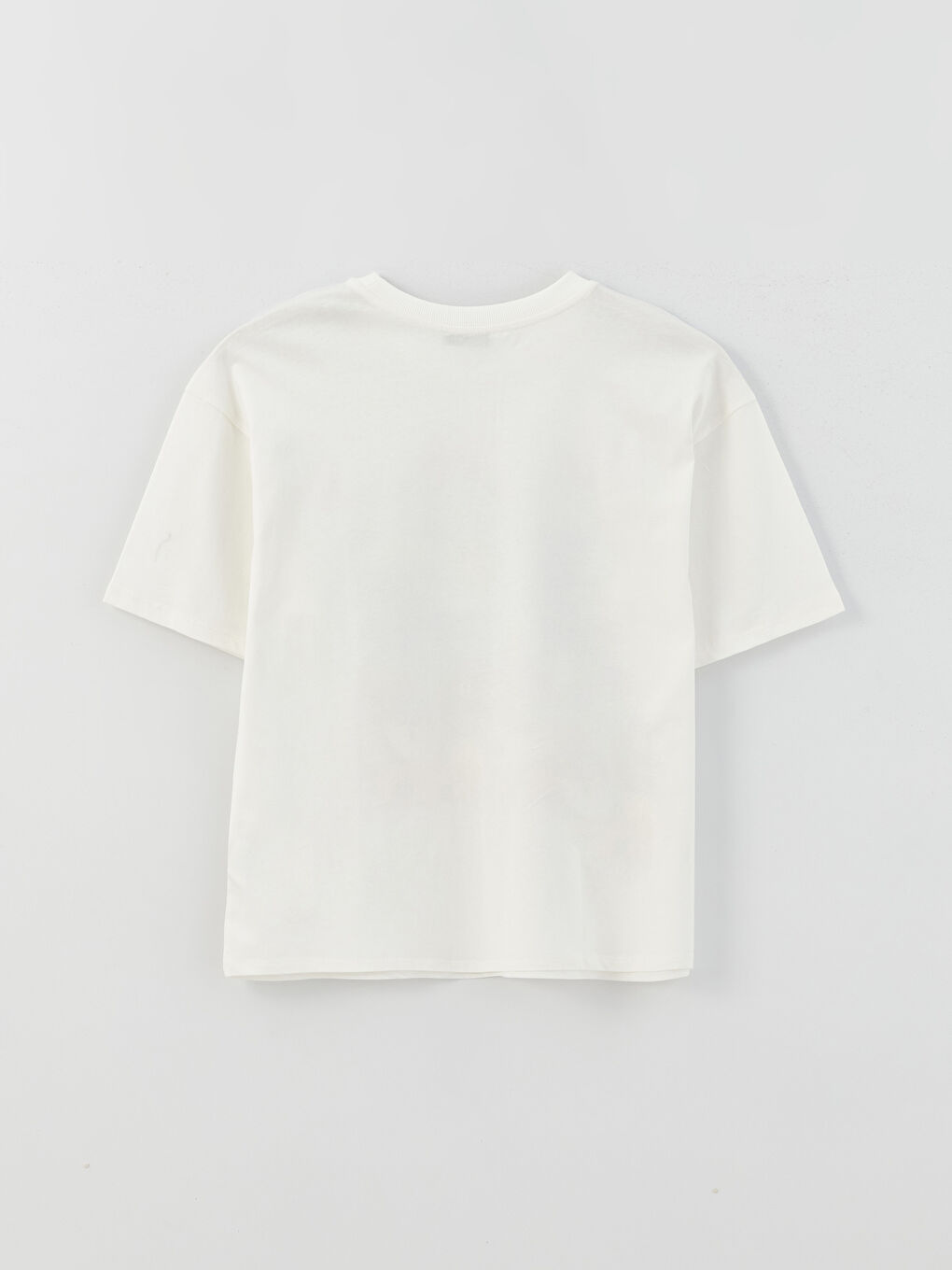 تيشيرت واسع كم قصير مطبوع بياقة دائرية للسيدات-6