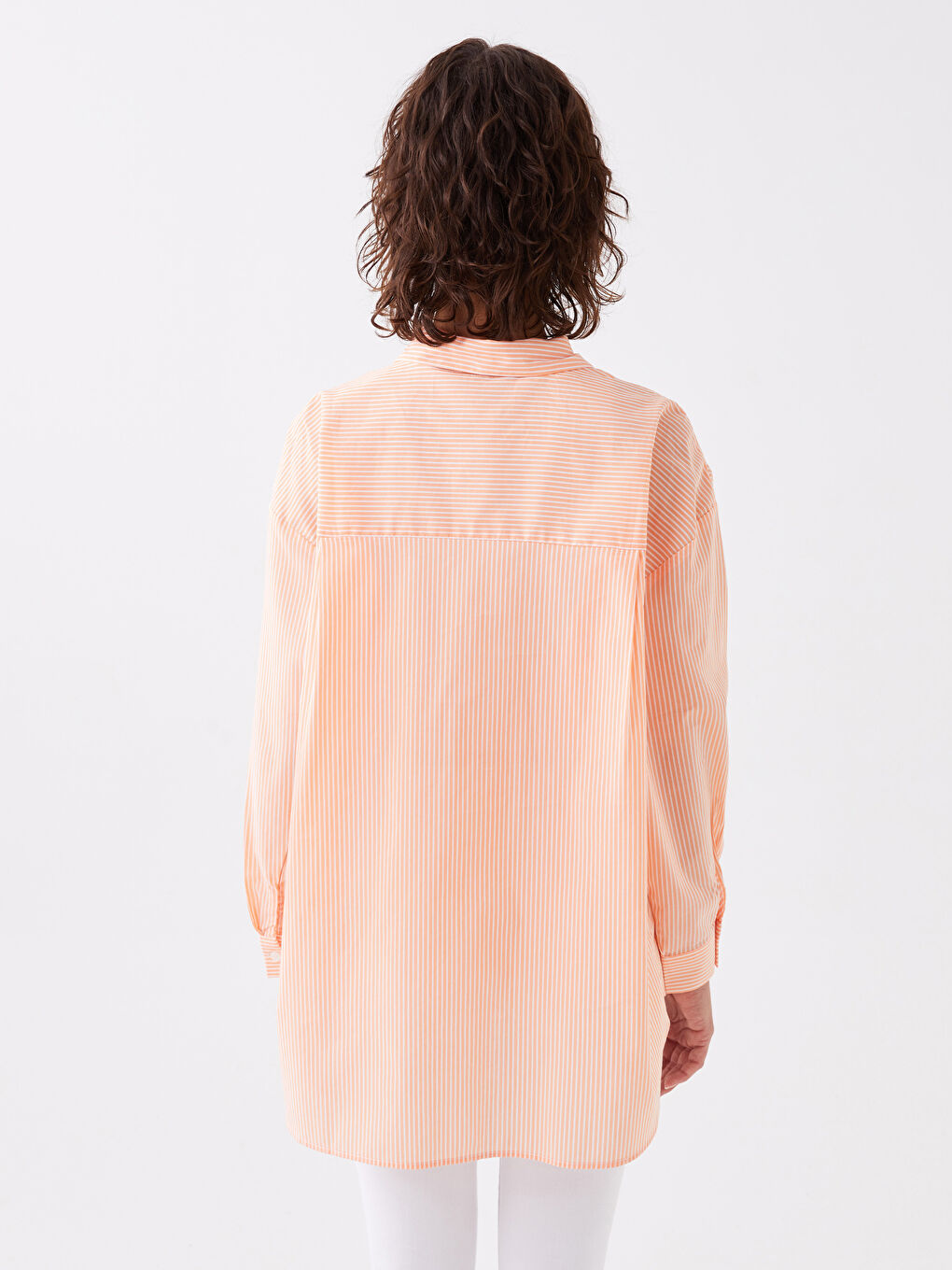 Striped Oversize Poplin Women's Shirt -S3ID66Z8-LGZ