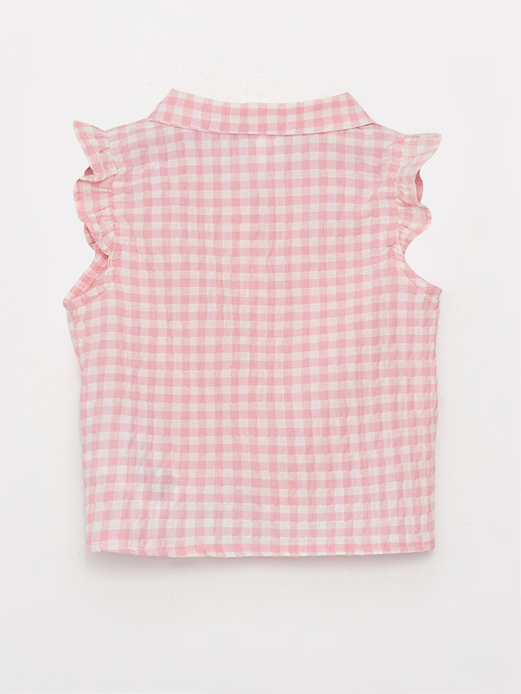 Pembe Bebe Yaka Ekose Kız Bebek Gömlek-1