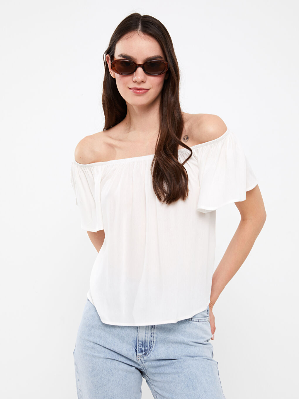 LCW Vision Slash Neck Women's Blouse -S3ID84Z8-R9J