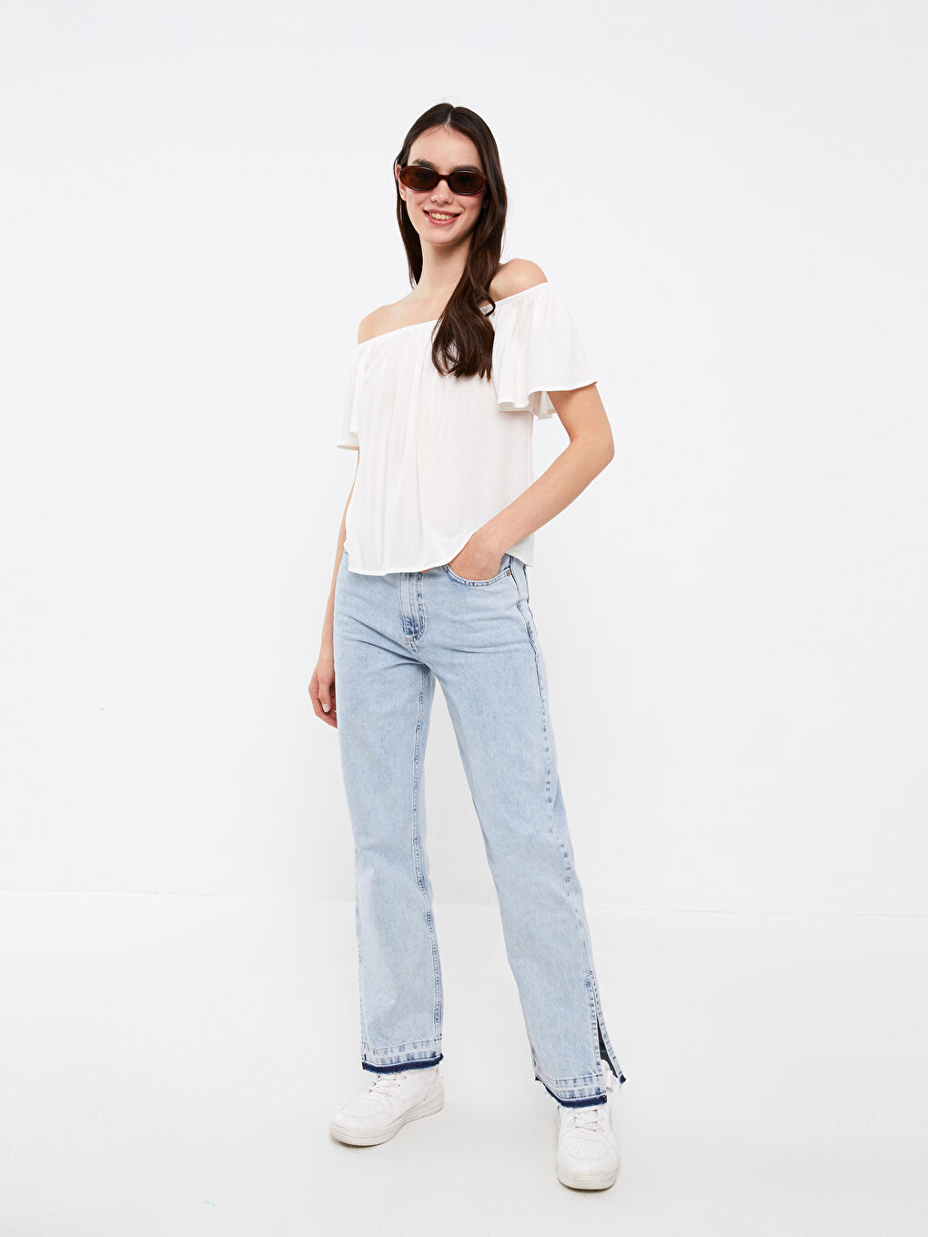 LCW Vision Slash Neck Women's Blouse -S3ID84Z8-R9J