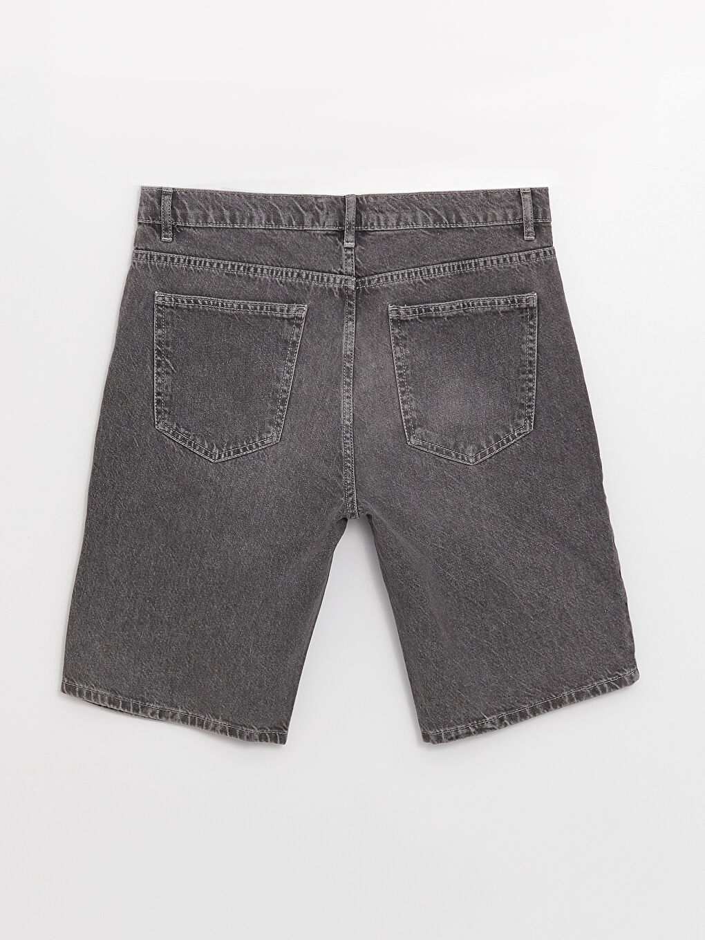 Gri Standart Kalıp Erkek Jean Şort-6