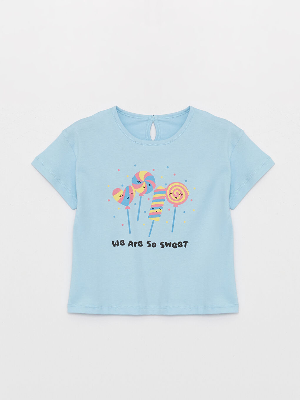 Crew Neck Short Sleeve Printed Baby Girls' T-Shirt