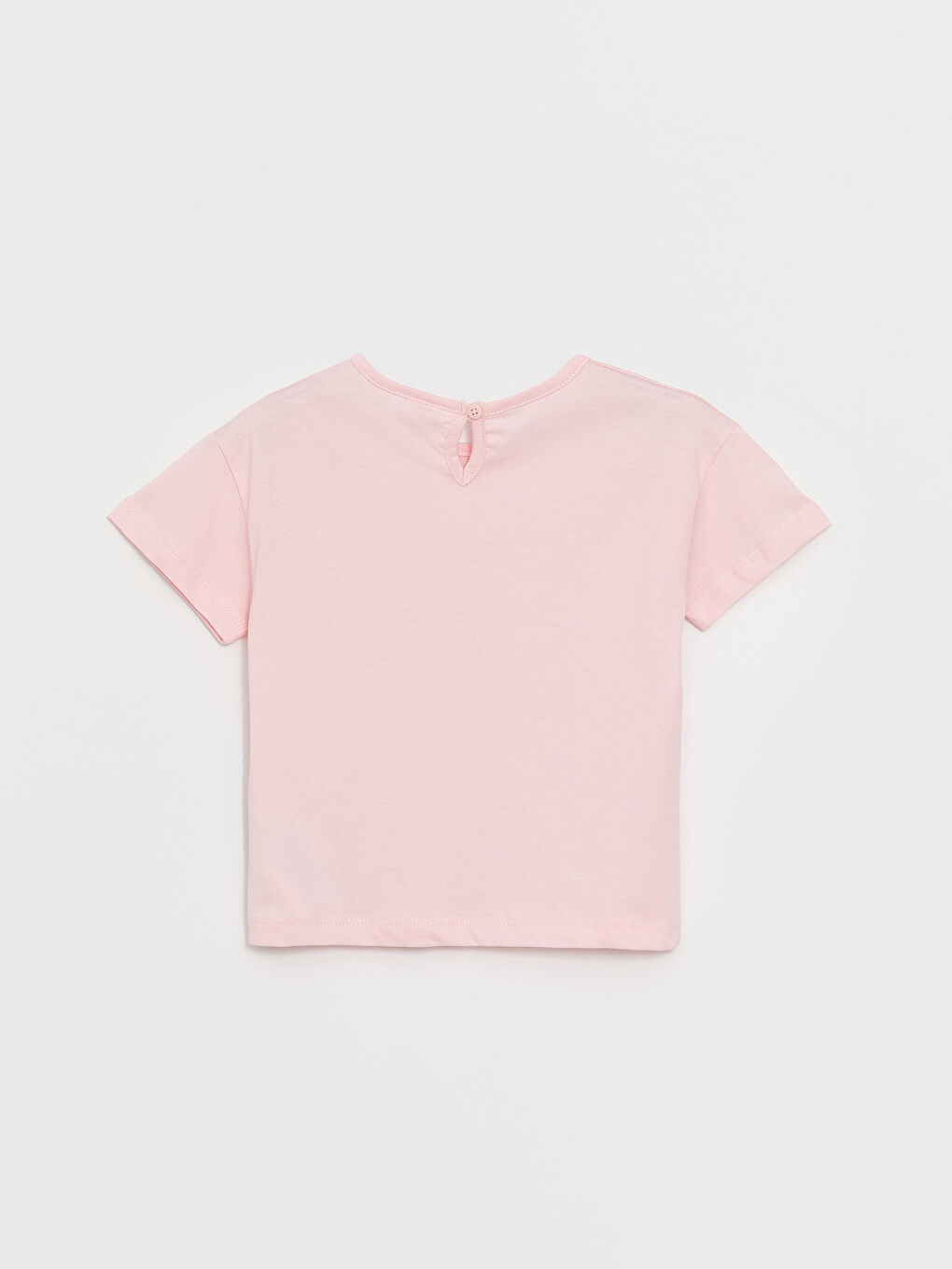 تيشيرت للبنات الرضع كم قصير مطبوع بياقة دائرية-1