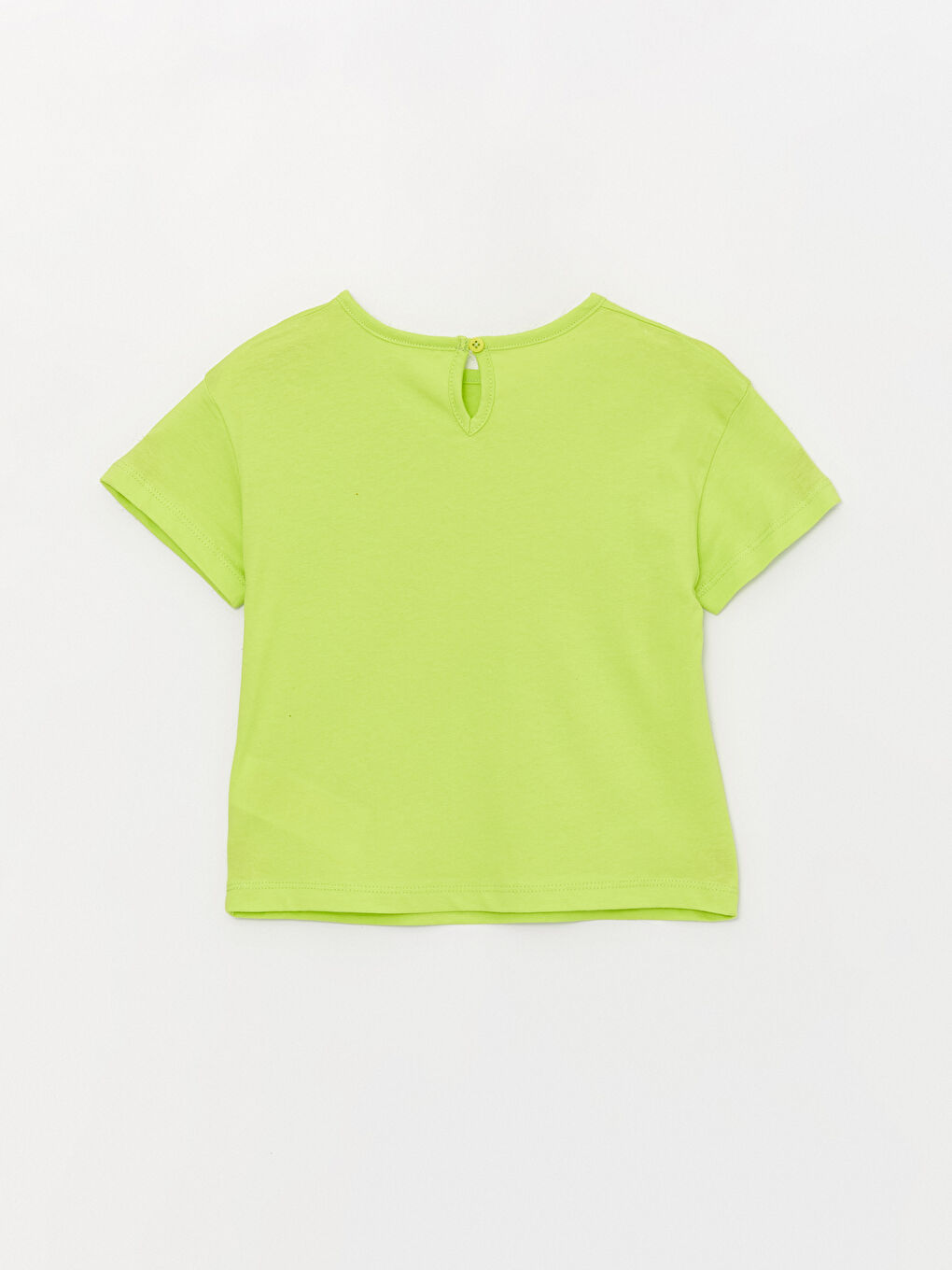 تيشيرت للبنات الرضع كم قصير مطبوع بياقة دائرية-2