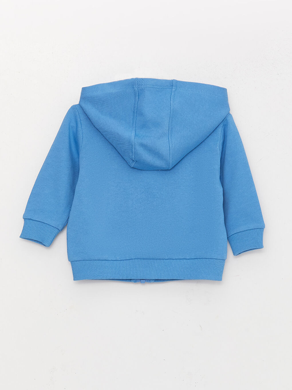 Mavi Kapüşonlu Erkek Bebek Fermuarlı Sweatshirt-1