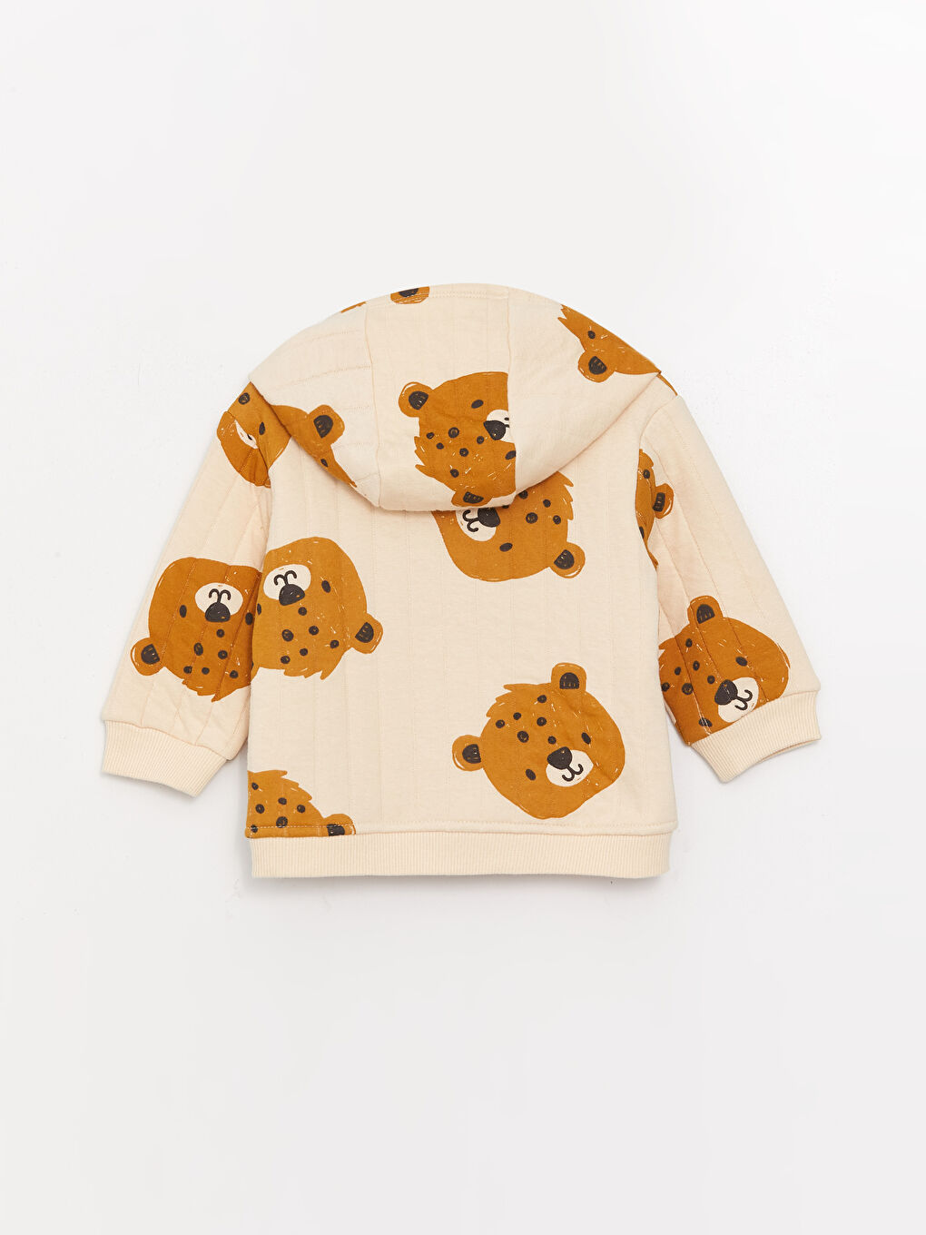 سويت شيرت بكابوش وكم طويل مطبوع بسوستة وبنطلون أولاد رضع - طقم 2 قطع-2