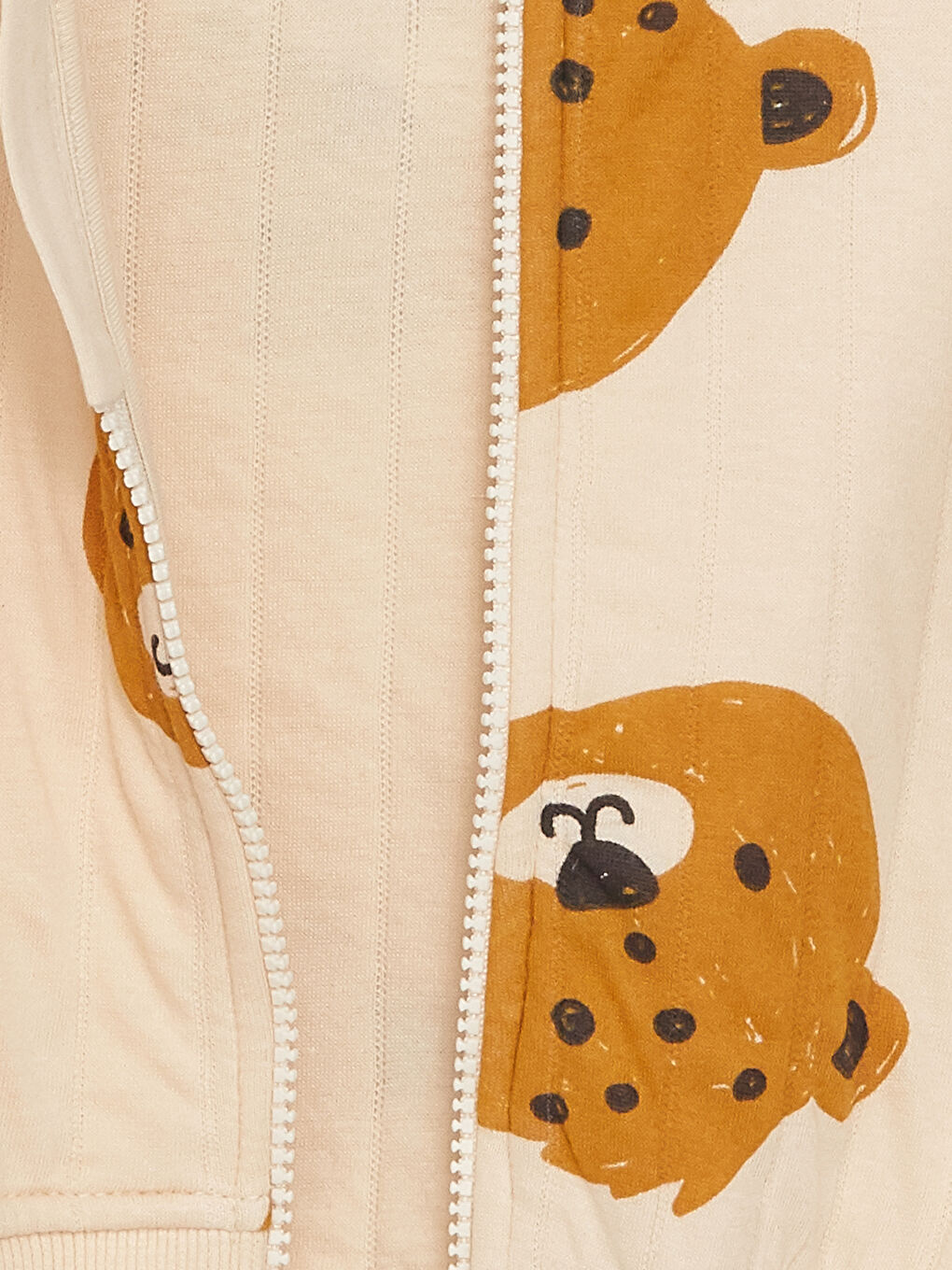 سويت شيرت بكابوش وكم طويل مطبوع بسوستة وبنطلون أولاد رضع - طقم 2 قطع-4