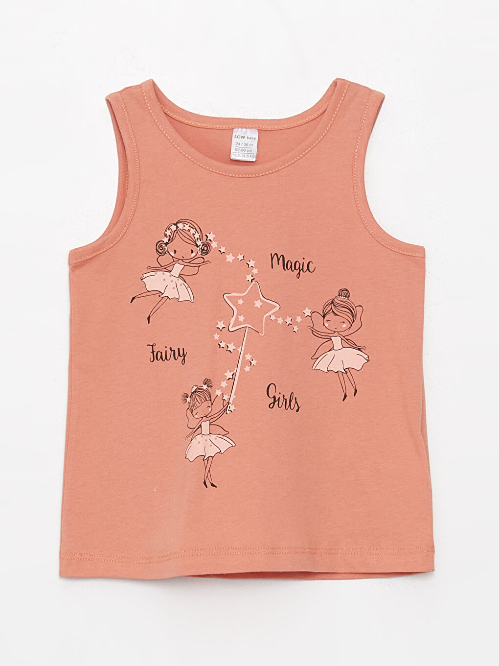 Crew Neck Printed Baby Girls' Tank Top