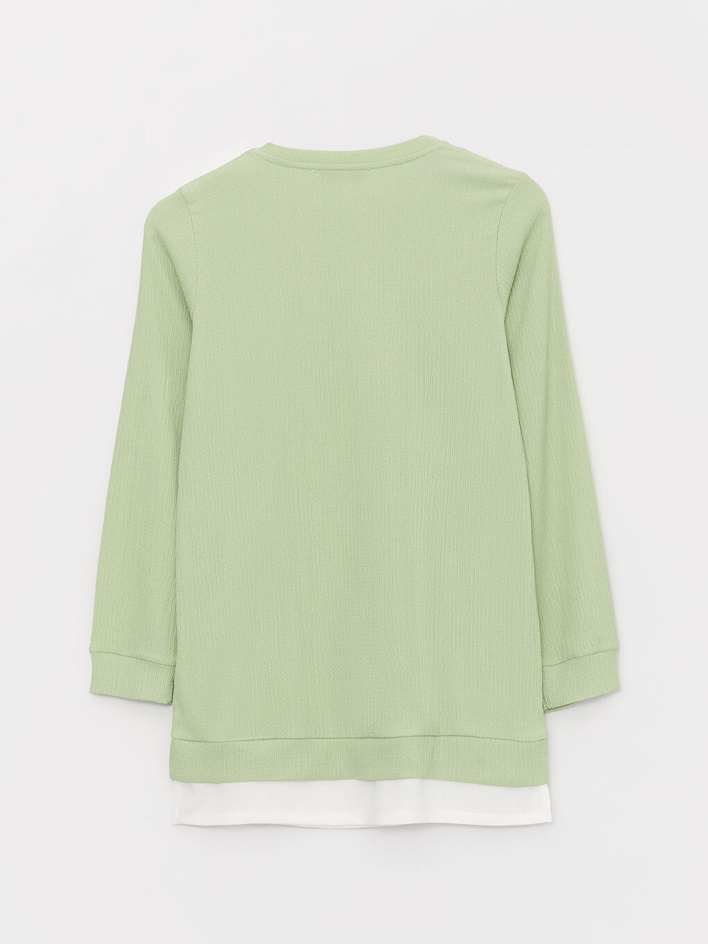 Crew Neck Plain Long Sleeve Women's Tunic-6