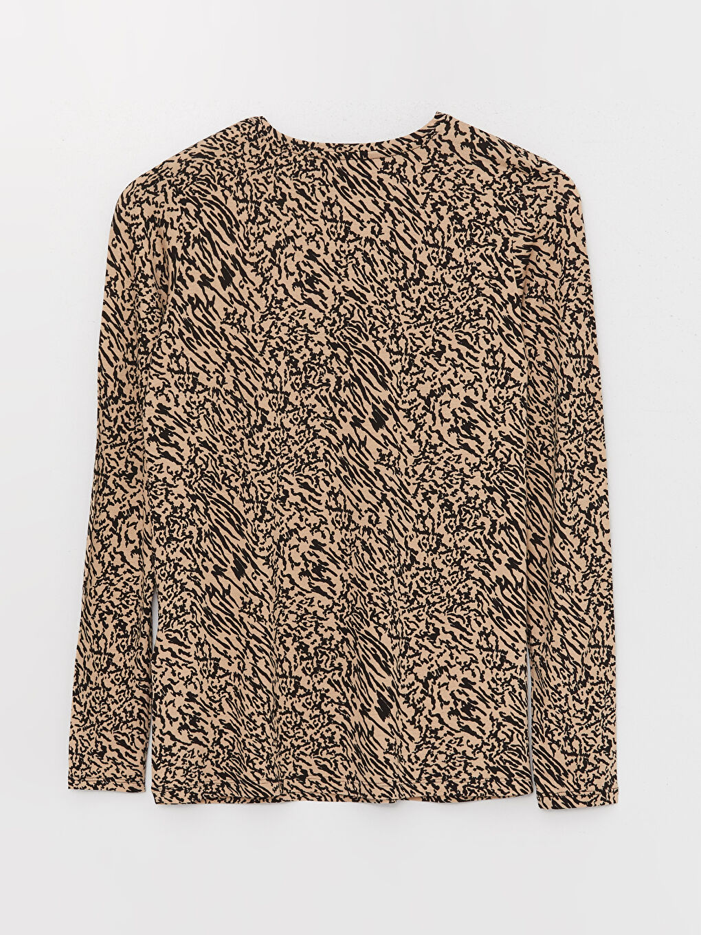 Crew Neck Patterned Long Sleeve Women's T-Shirt-6