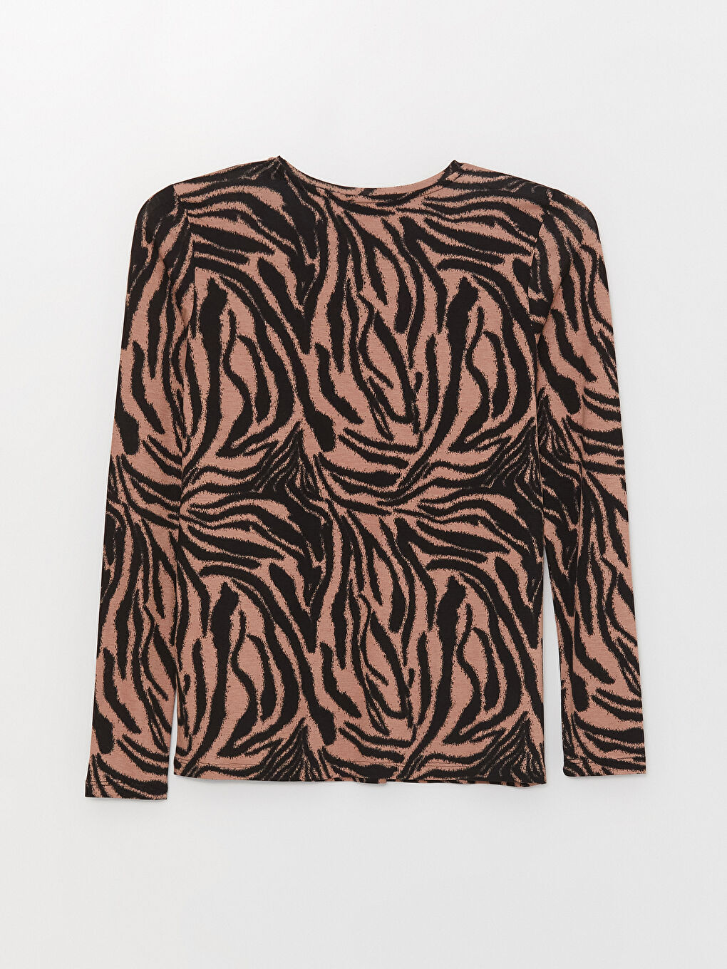 Crew Neck Patterned Long Sleeve Women's T-Shirt-6