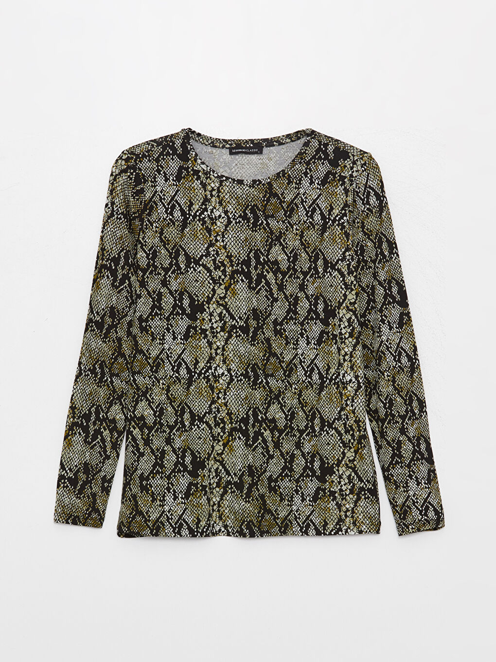 Crew Neck Patterned Long Sleeve Women's T-Shirt-5