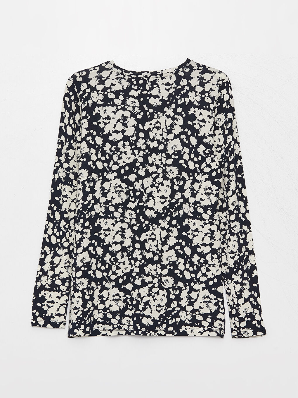 Crew Neck Patterned Long Sleeve Women's T-Shirt-6