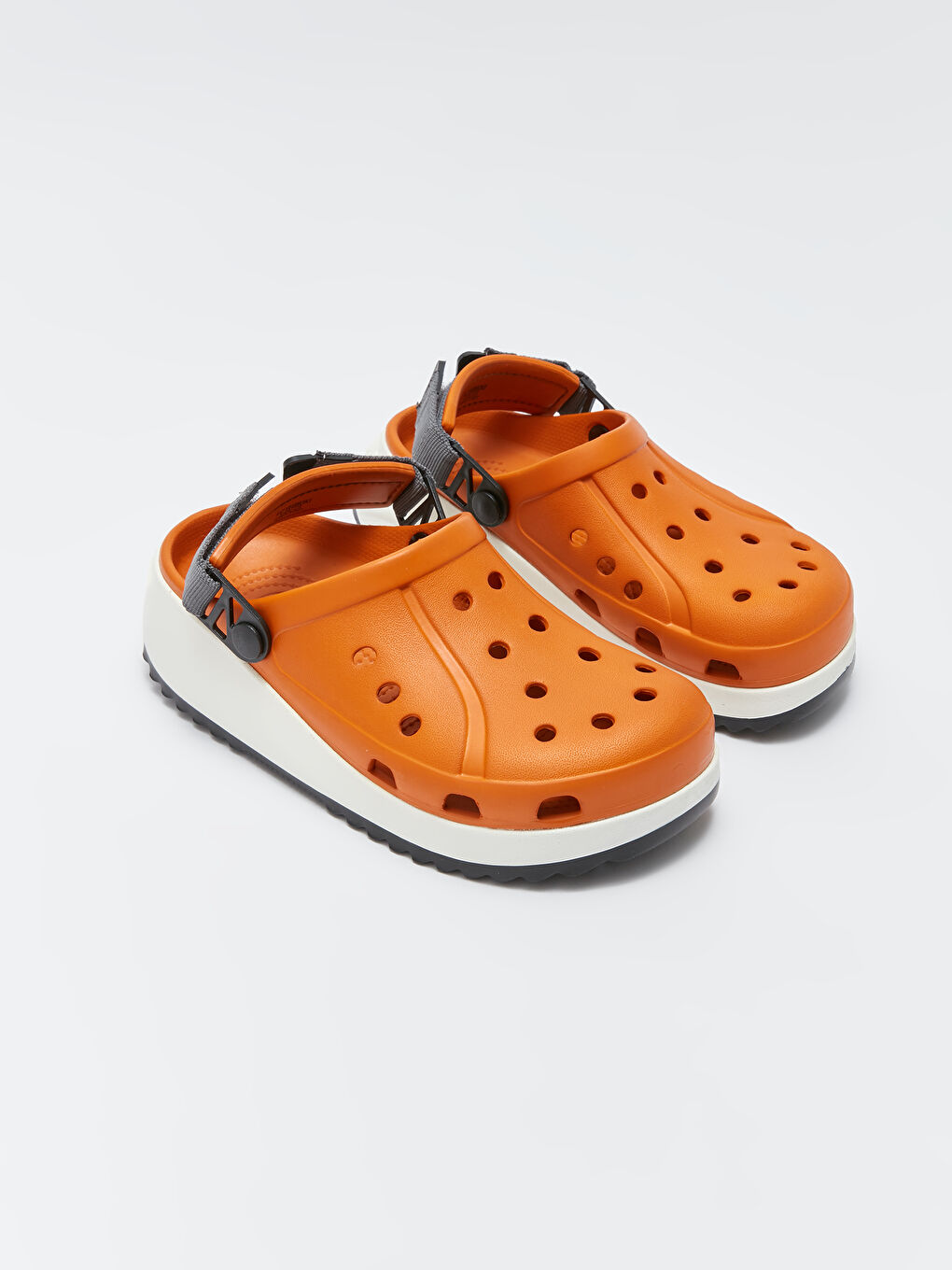 Turuncu Tek Bantlı Cırt Cırtlı Kadın Plaj Sandaleti