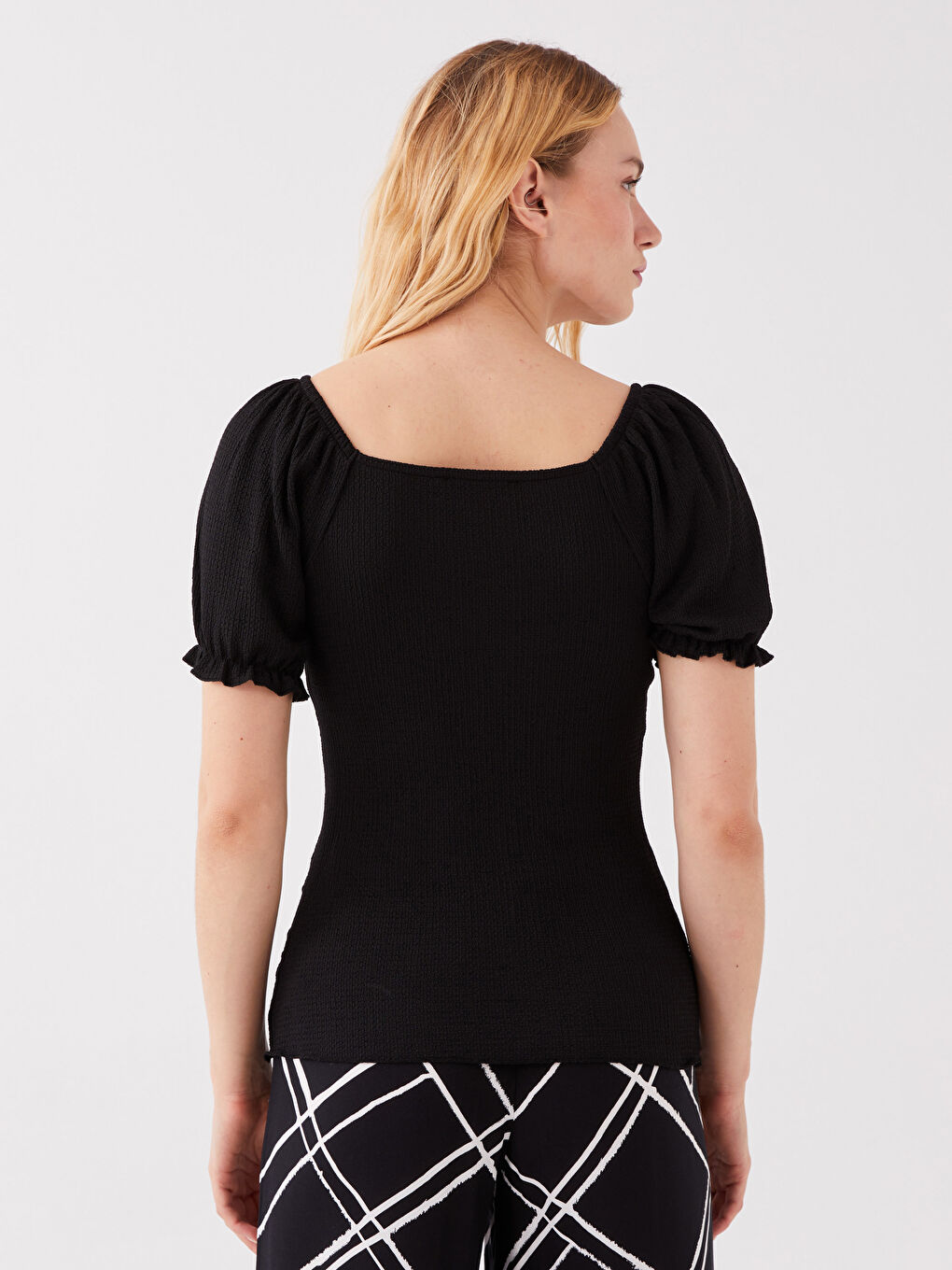 LCW Vision Slash Neck Plain Short Sleeve Women's T-Shirt -S3IE63Z8-CVL