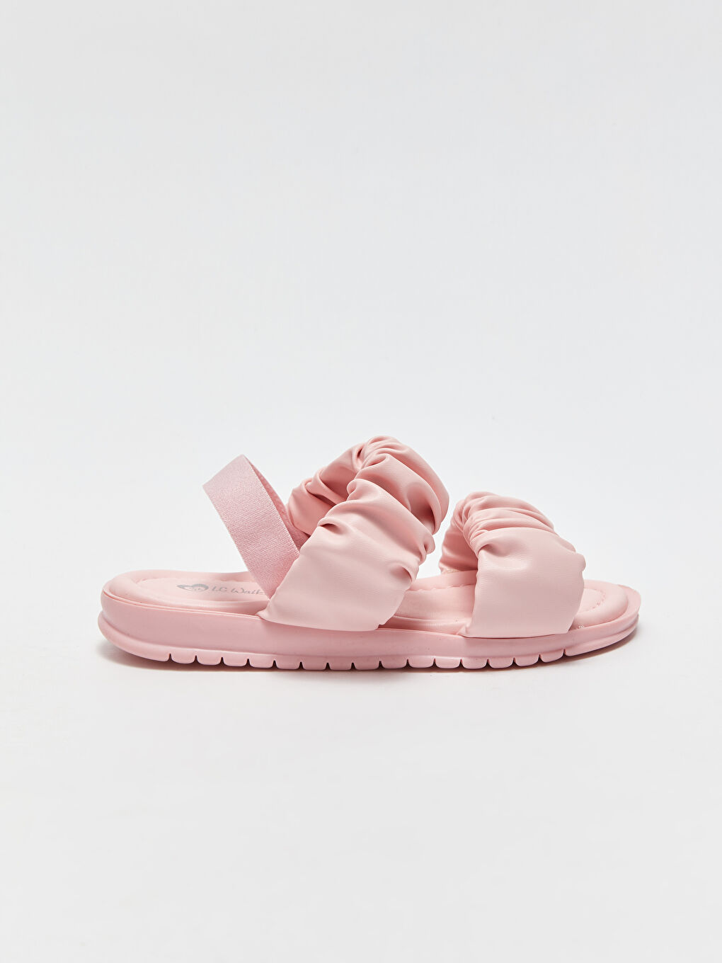 Pembe Büzgü Bantlı Kız Çocuk Terlik-1