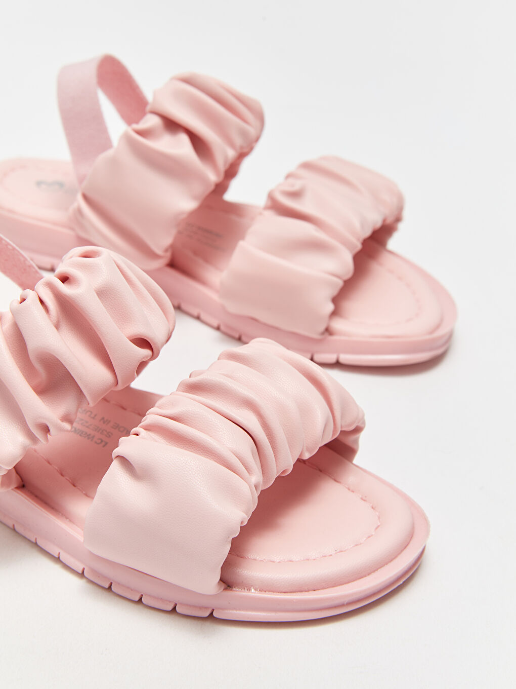Pembe Büzgü Bantlı Kız Çocuk Terlik-2