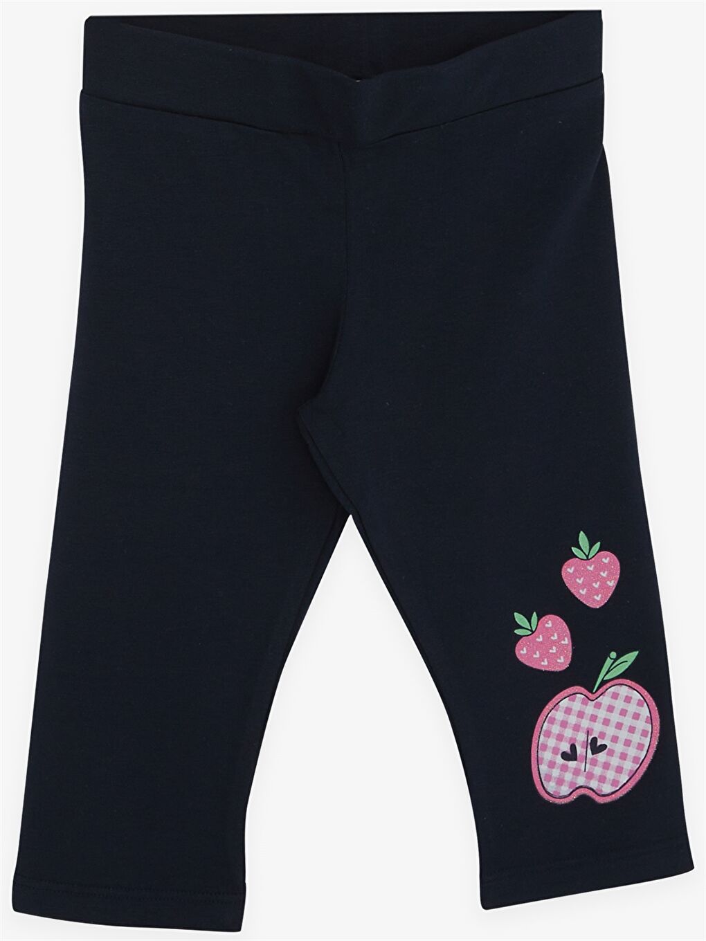 Gri Bisiklet Yaka Kısa Kollu Baskılı Kız Bebek Tişört ve Tayt 2'li Takım-3