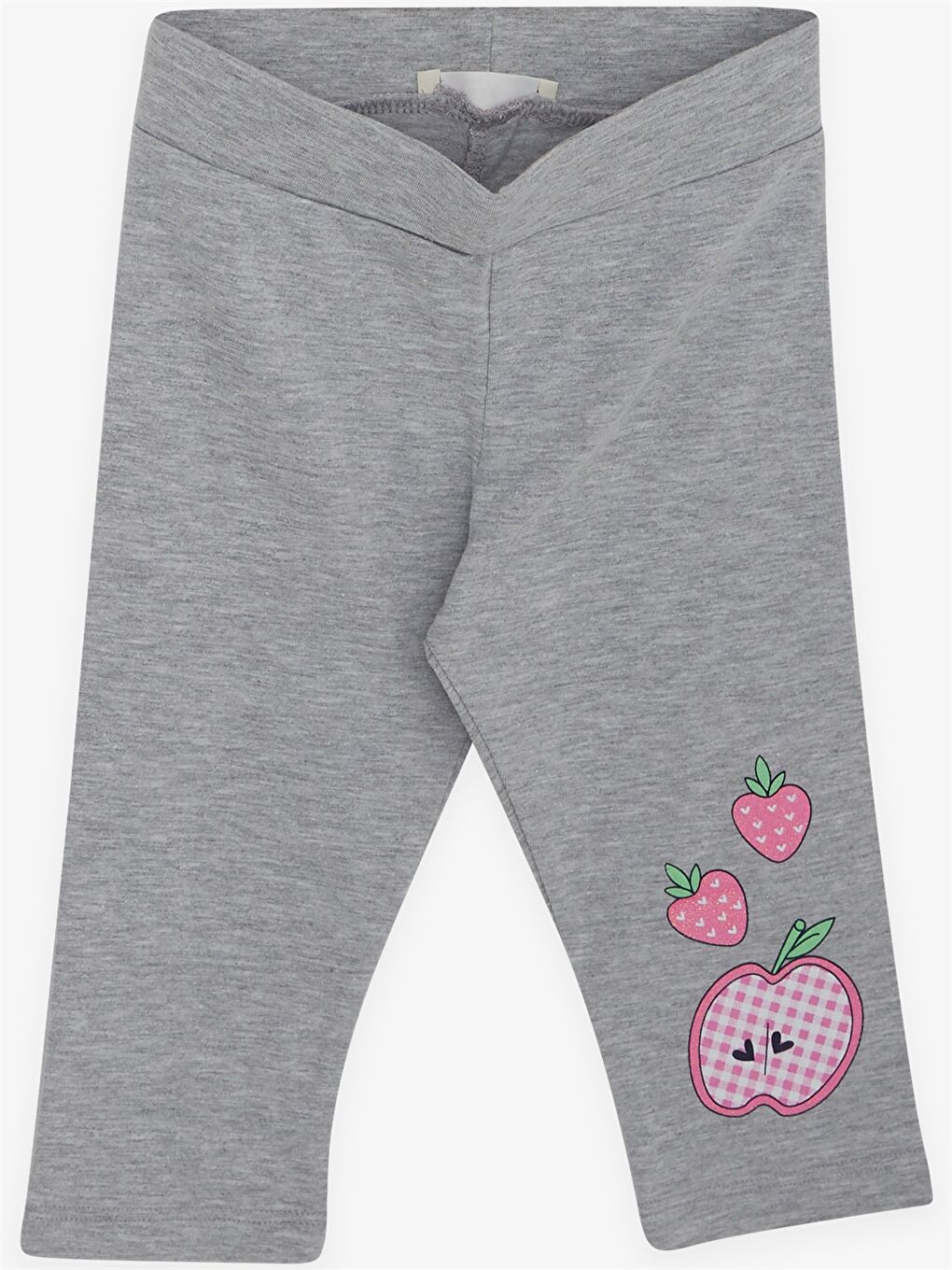 Pembe Bisiklet Yaka Kısa Kollu Baskılı Kız Bebek Tişört ve Tayt 2'li Takım-3