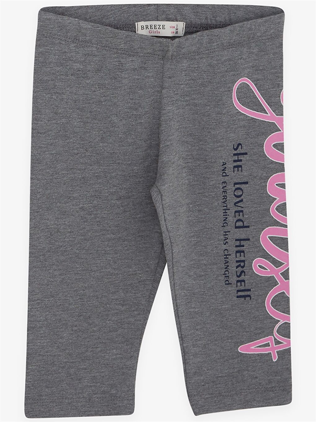 Pembe Bisiklet Yaka Kısa Kollu Baskılı Kız Bebek Tişört ve Tayt 2'li-3