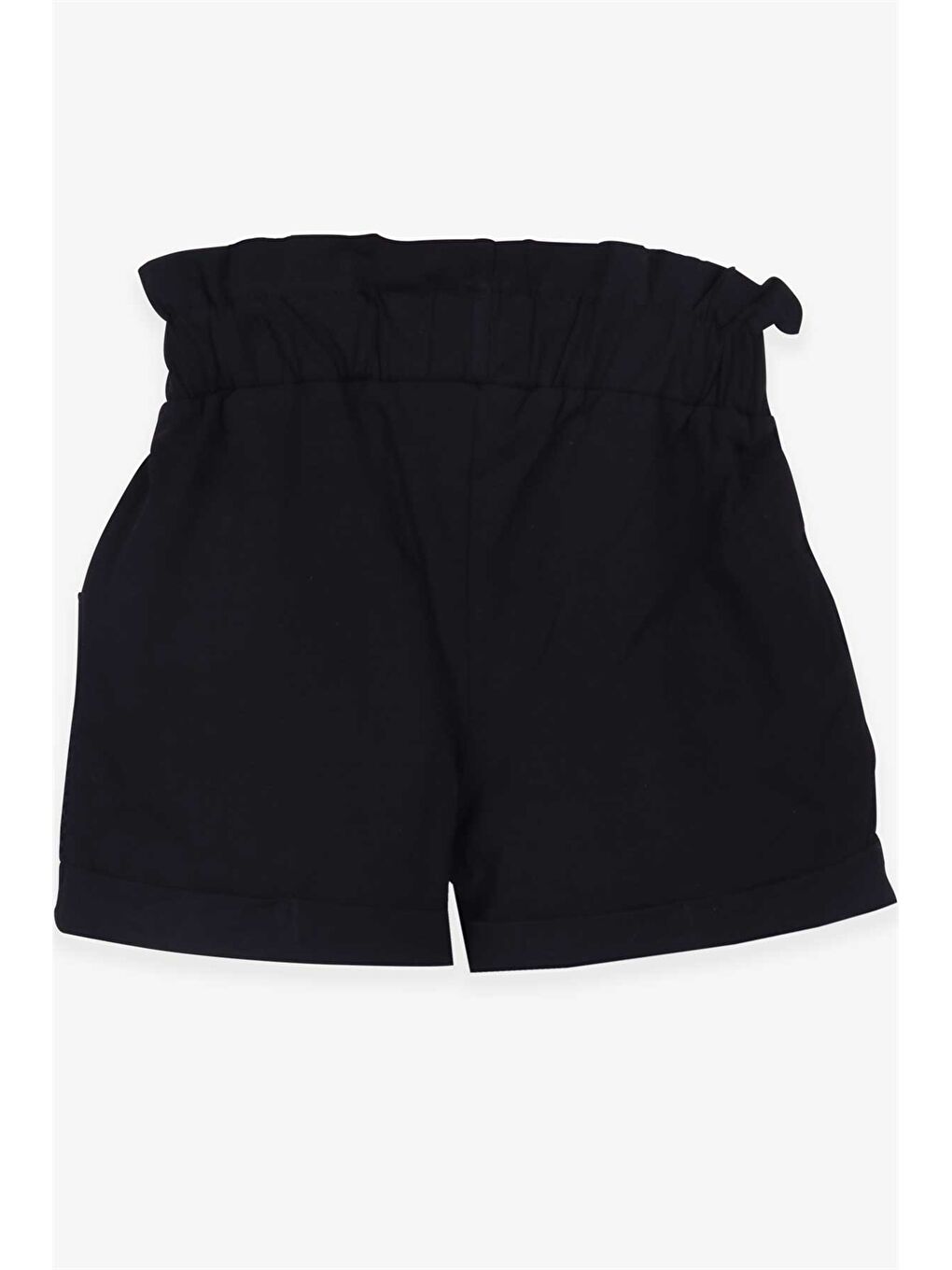 Siyah Beli Lastikli Baskılı Kız Çocuk Şort-1