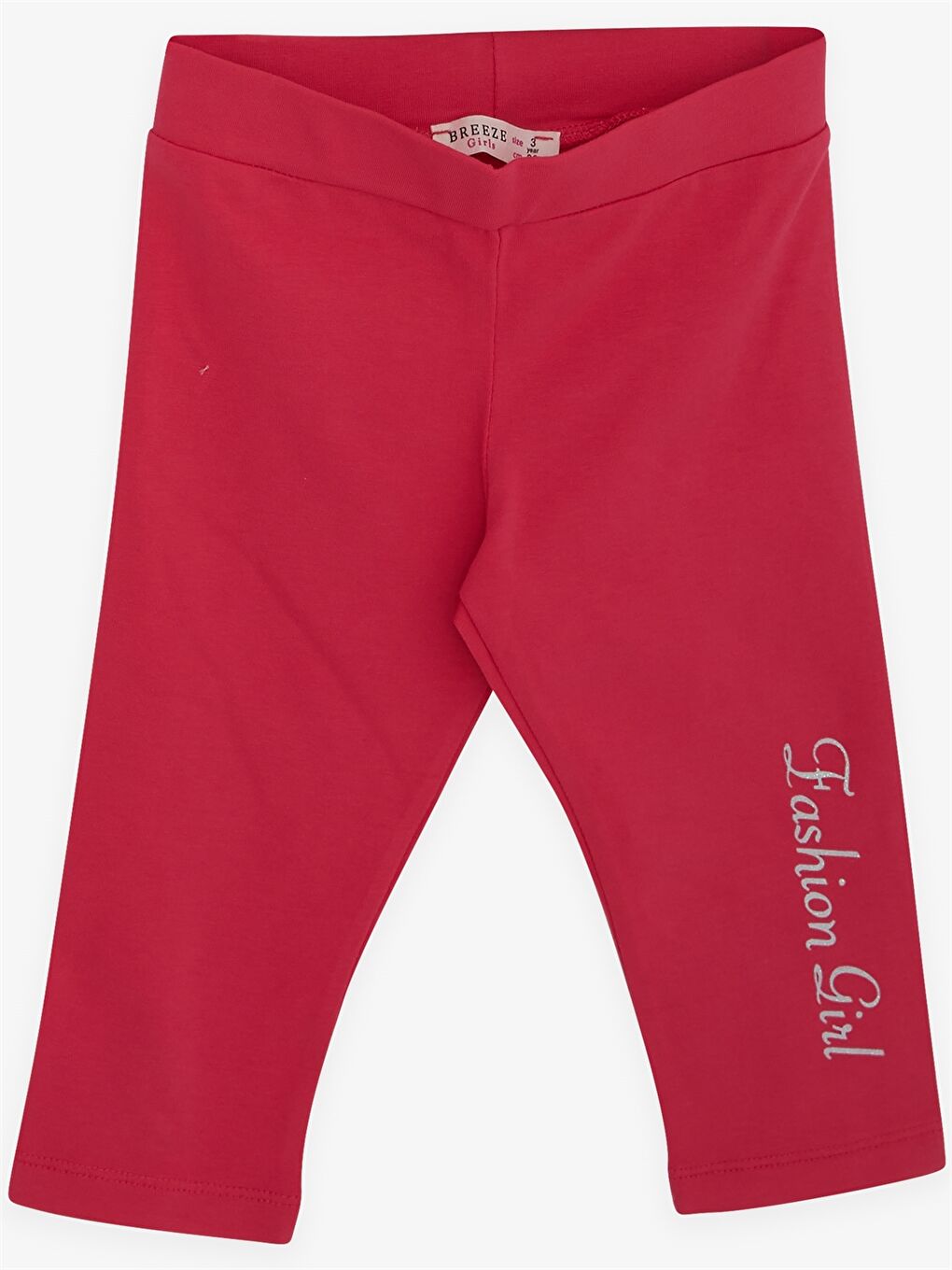 Gri Bisiklet Yaka Baskılı Kısa Kollu Kız Çocuk Tişört ve Tayt-3