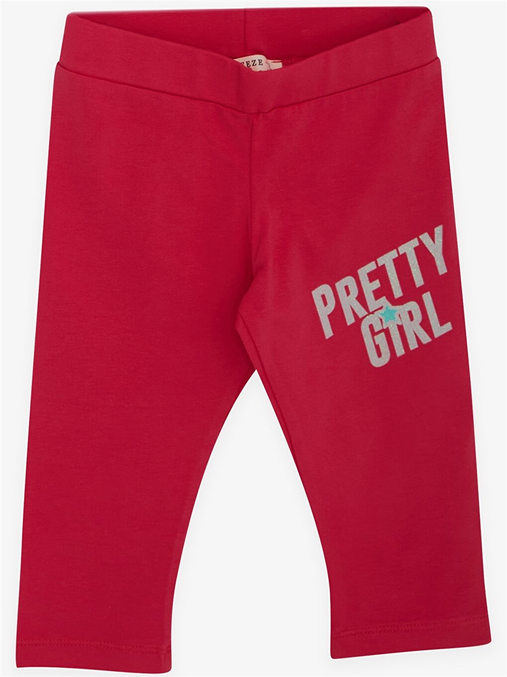 Gri Bisiklet Yaka Baskılı Kısa Kollu Kız Çocuk Tişört ve Tayt-3