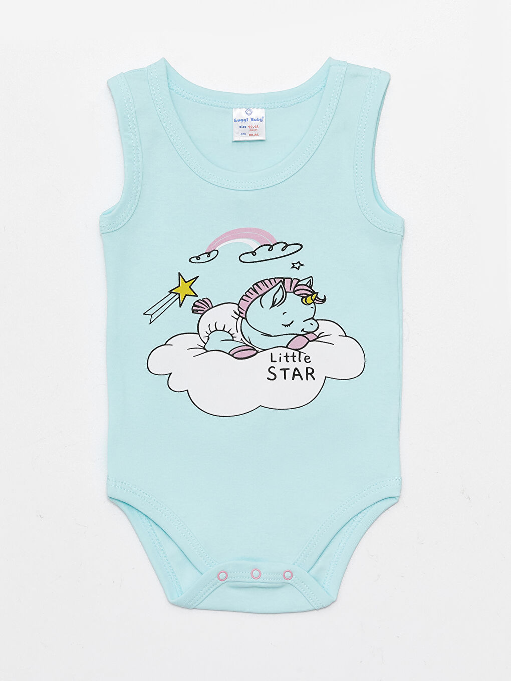Yeşil Bisiklet Yaka Baskılı Kız Bebek Çıtçıtlı Bodysuit 2'li-2