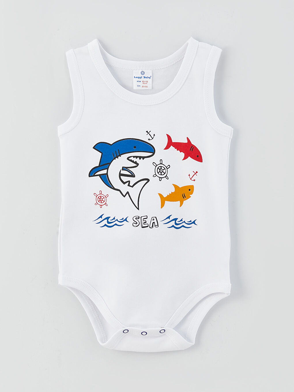 Turkuaz Bisiklet Yaka Baskılı Erkek Bebek Çıtçıtlı Bodysuit 2'li-1