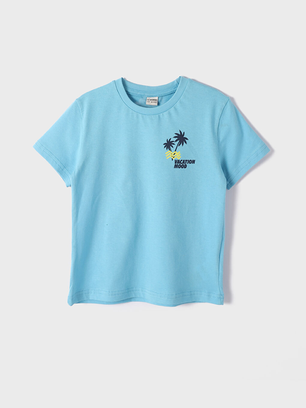 تيشيرت للأولاد بياقة دائرية كم قصير مطبوع