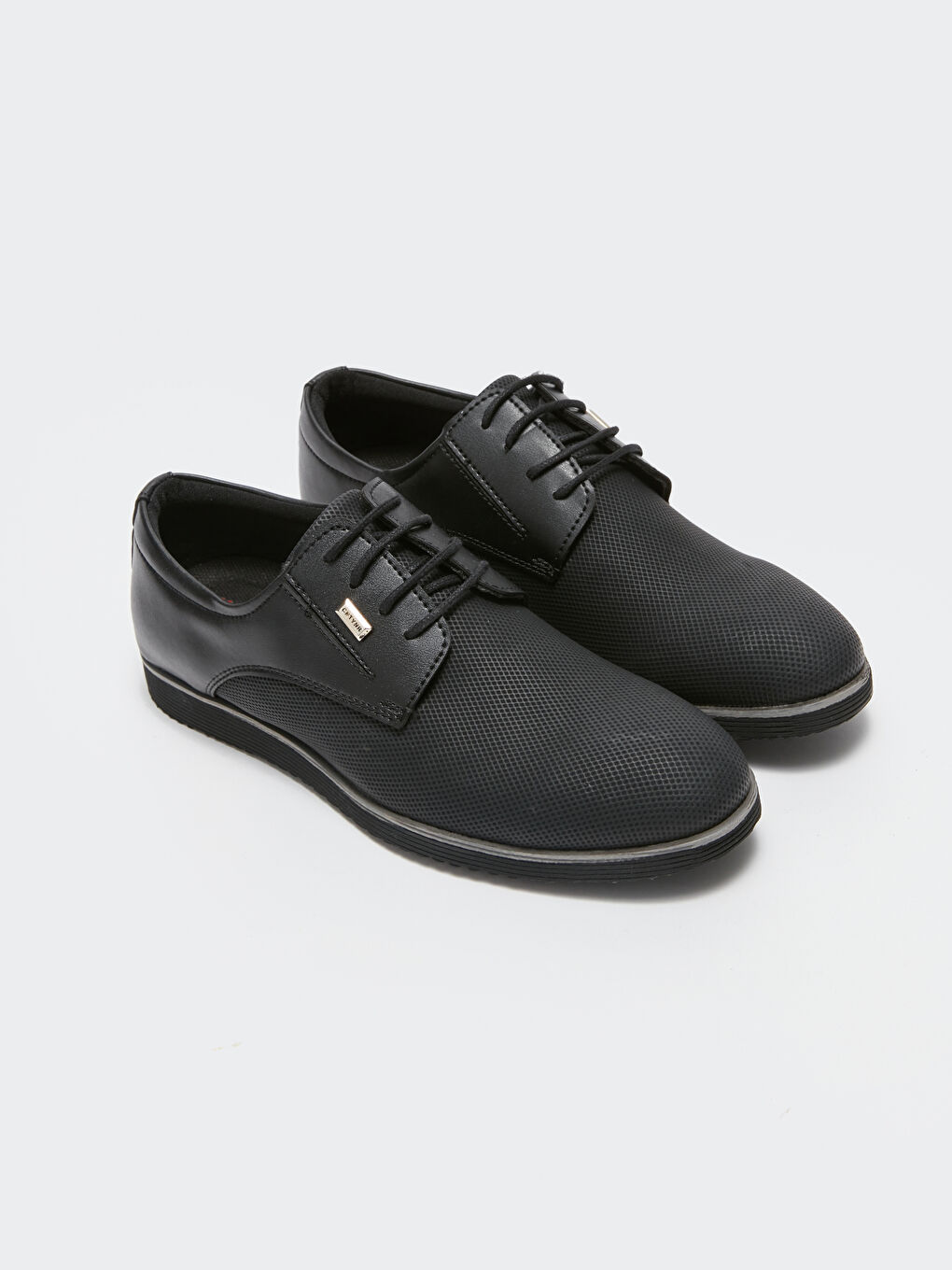 Siyah Deri Görünümlü Erkek Klasik Ayakkabı