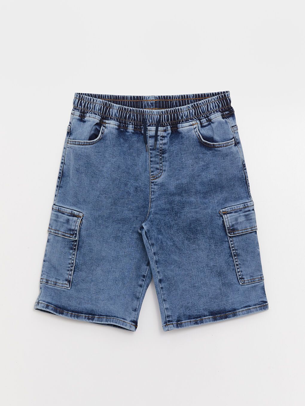 Шорты джинсовые для мальчиков свободного кроя с эластичным поясом-2