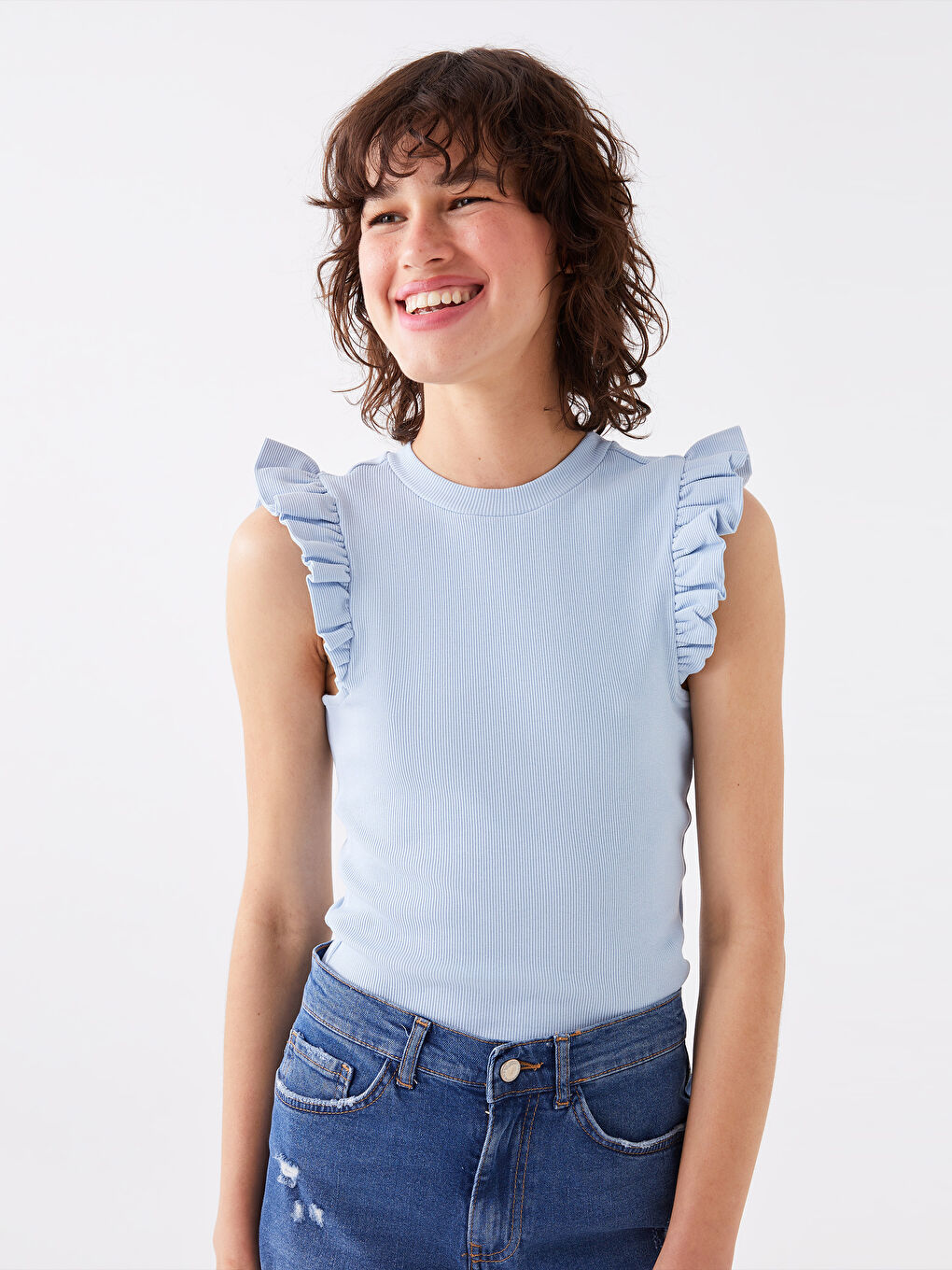 تانك توب سادة بياقة دائرية للسيدات-1