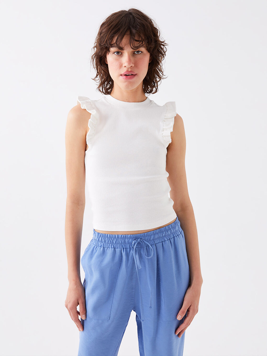 LCW Vision Women's Crew Neck Plain Tank Top -S3IF69Z8-R9J