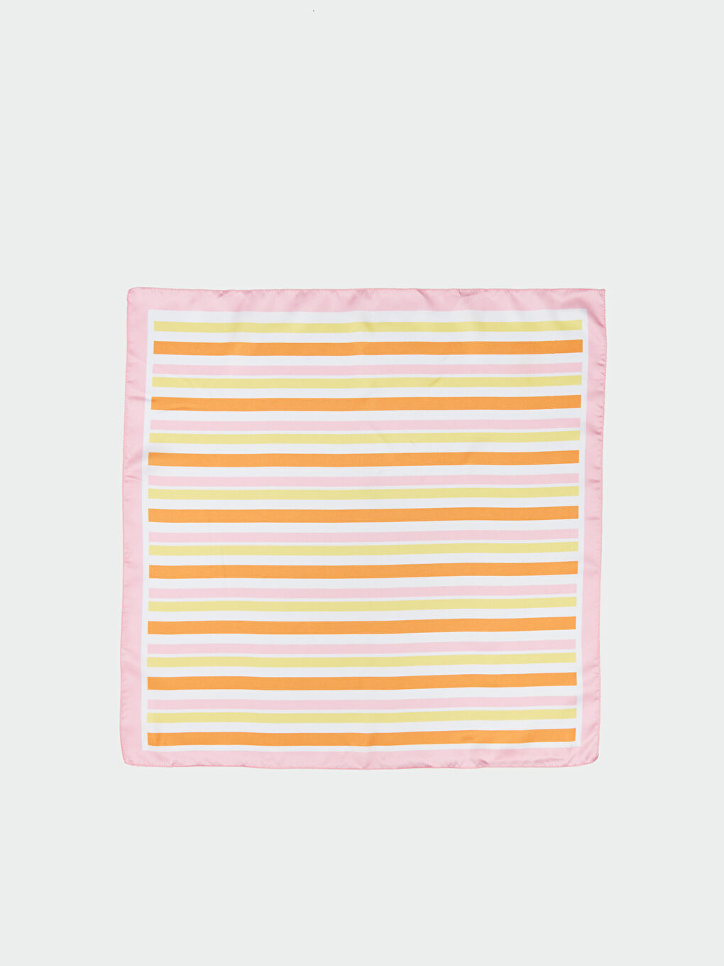 Pembe Çizgili Saten Kadın Bandana-3