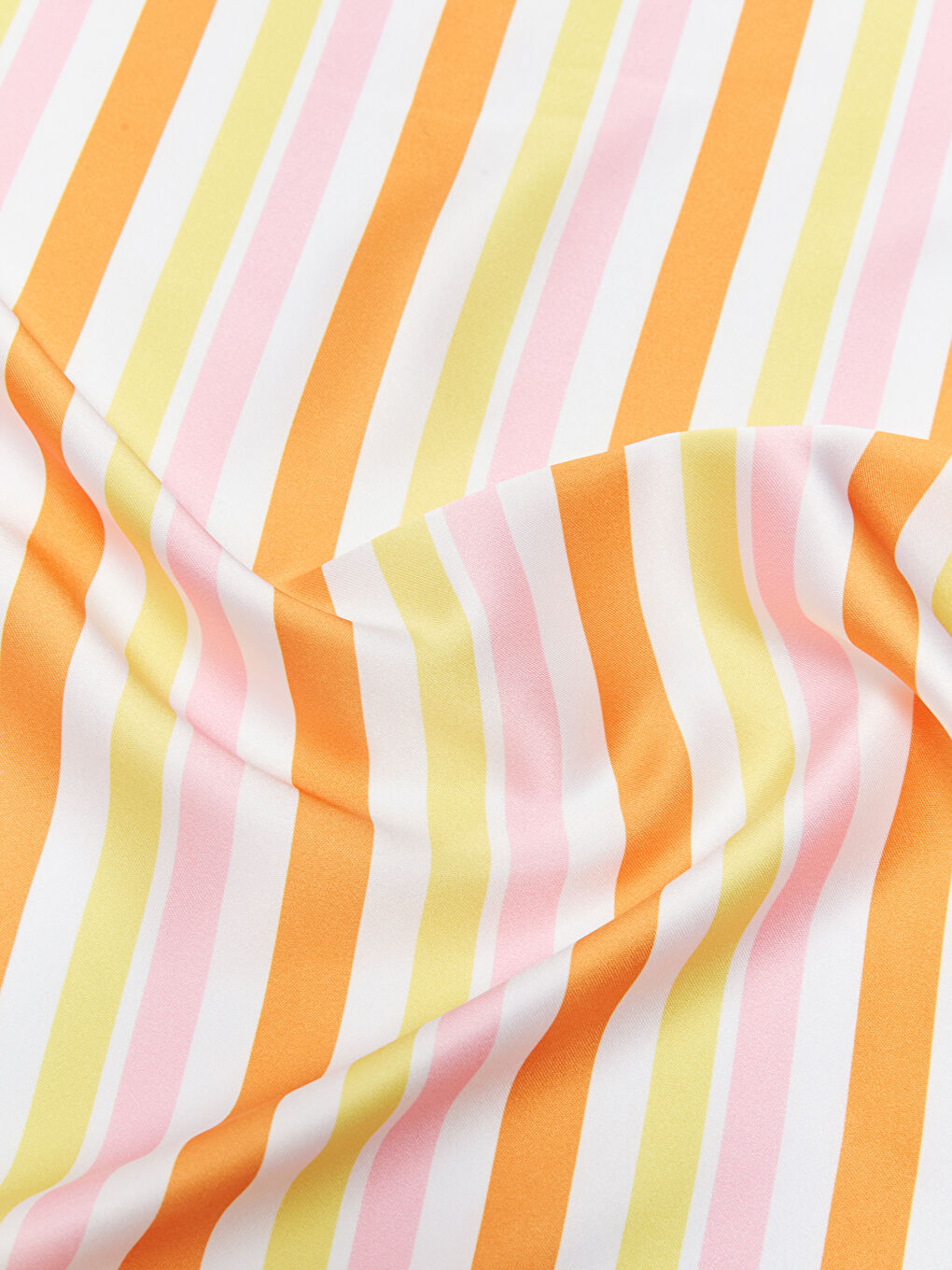 Pembe Çizgili Saten Kadın Bandana-6