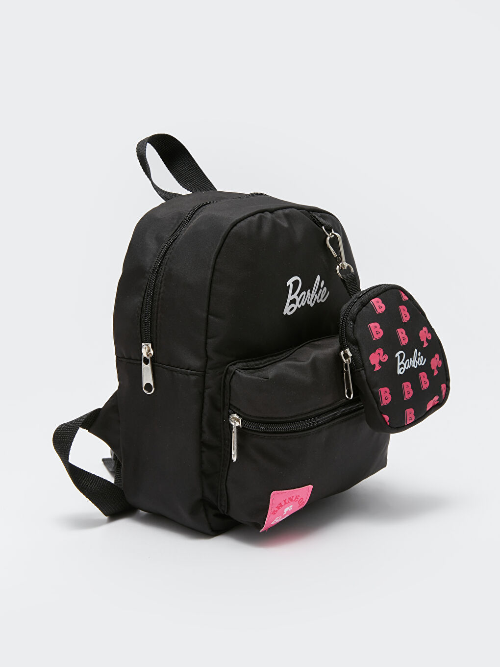 Siyah Barbie Baskılı Cüzdanlı Kız Çocuk Sırt Çantası-1