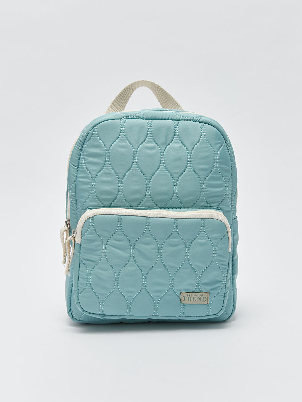 Turkuaz Kendinden Desenli Kız Çocuk Sırt Çantası